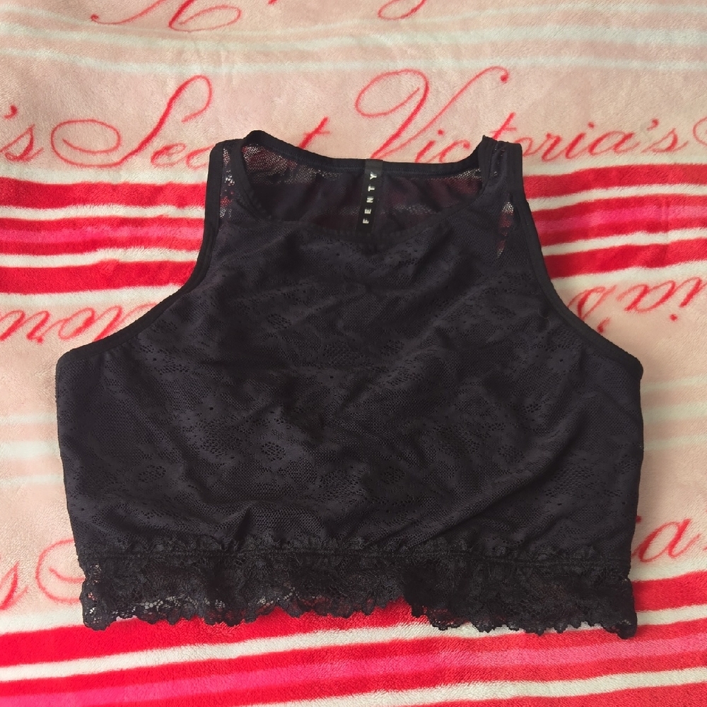 Savage X Fenty Black Lace Crop Top